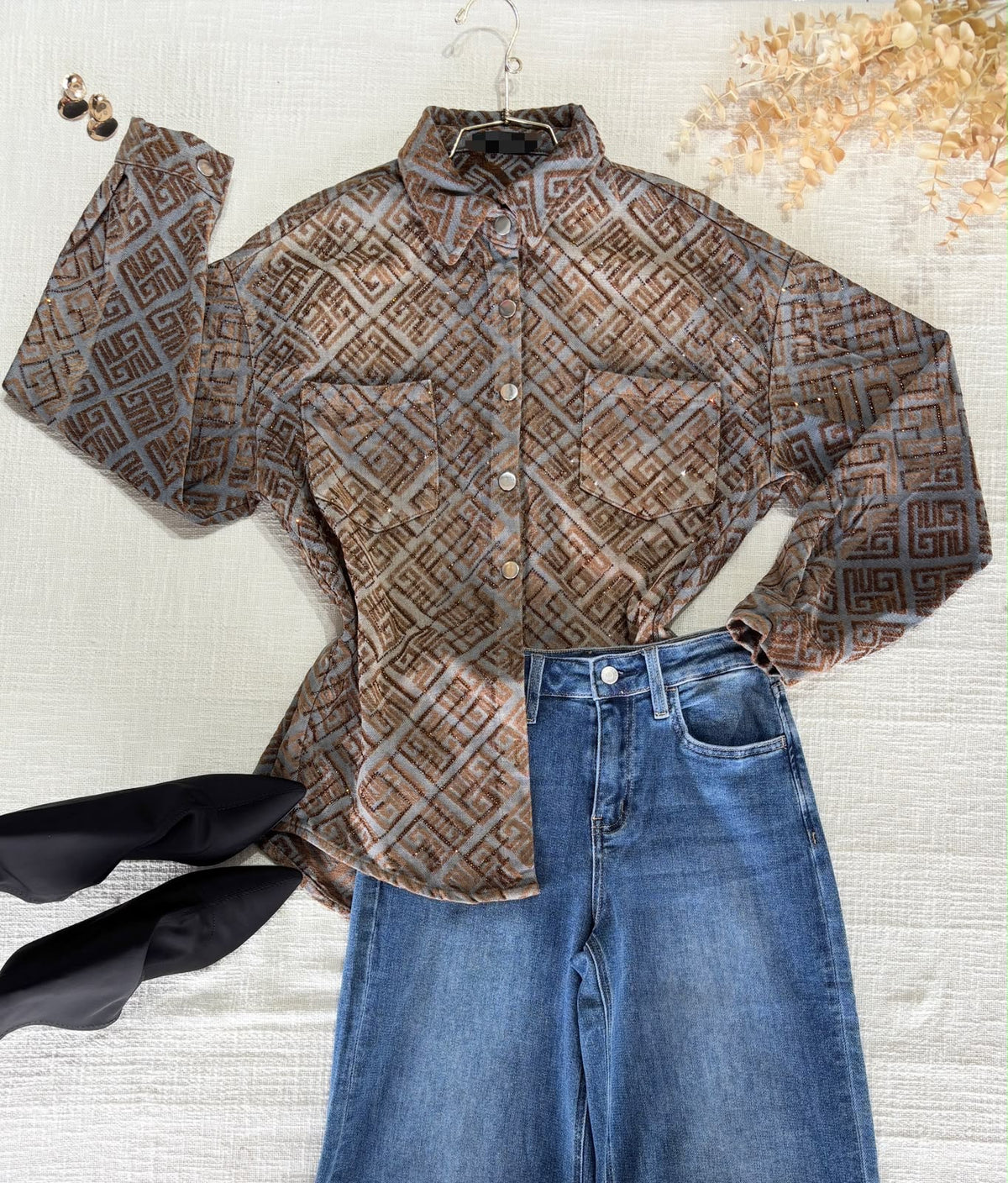 Camisa mezclilla con detalles 4763
