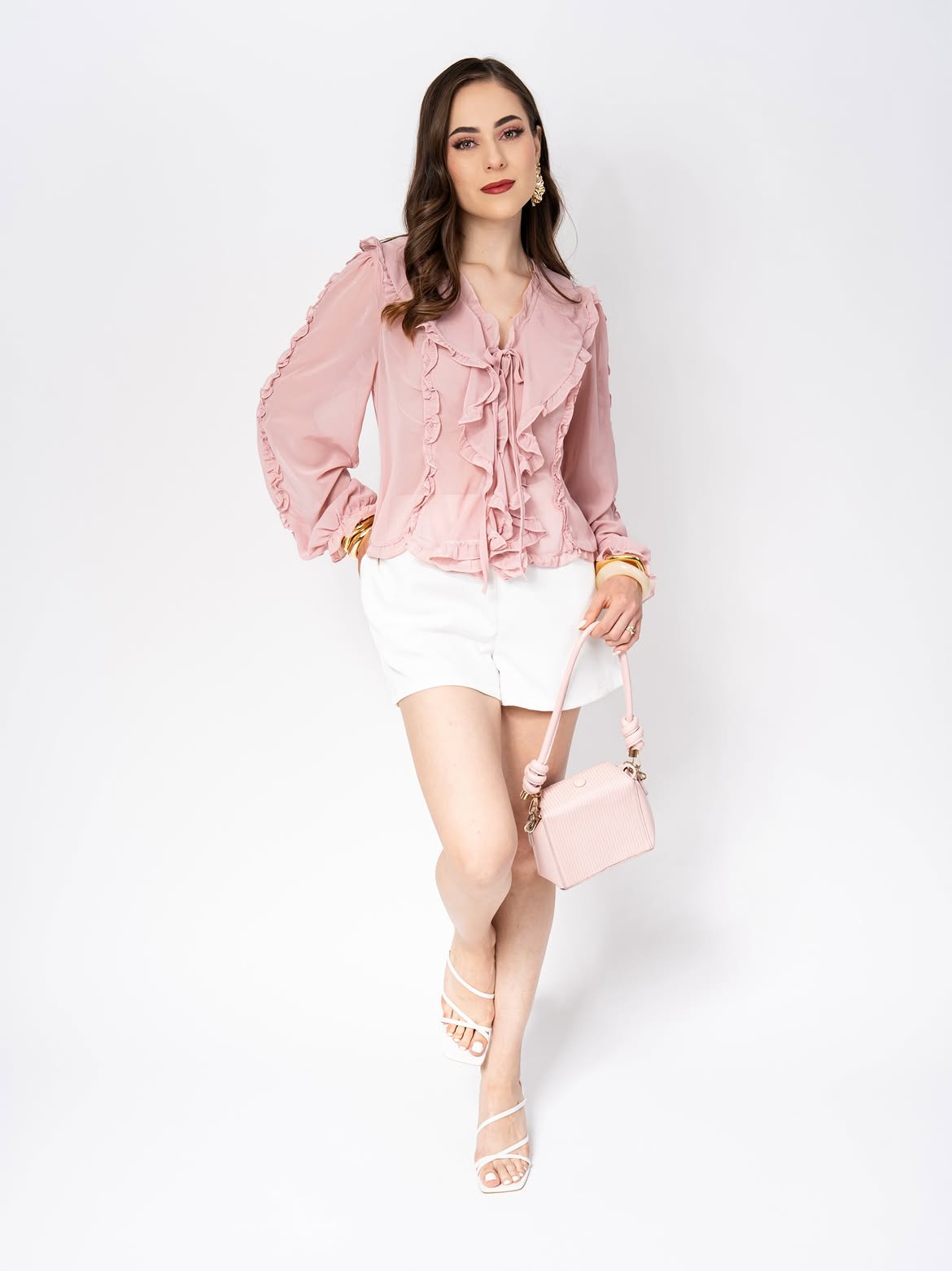 Blusa Romántica con Volantes y Lazo