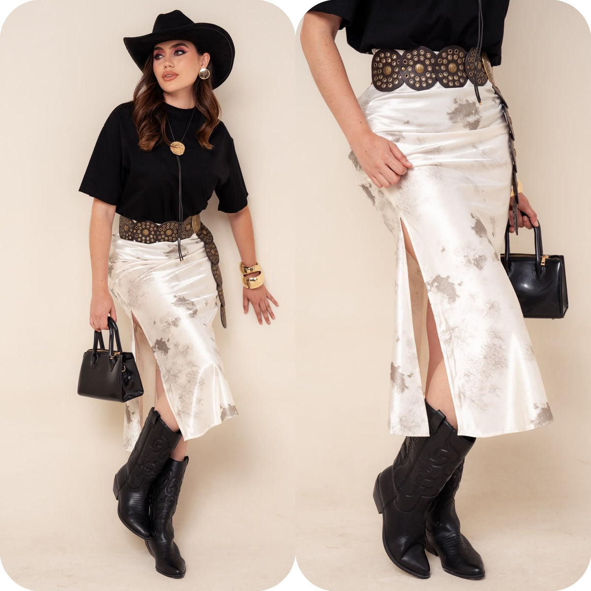 Falda satin 4575