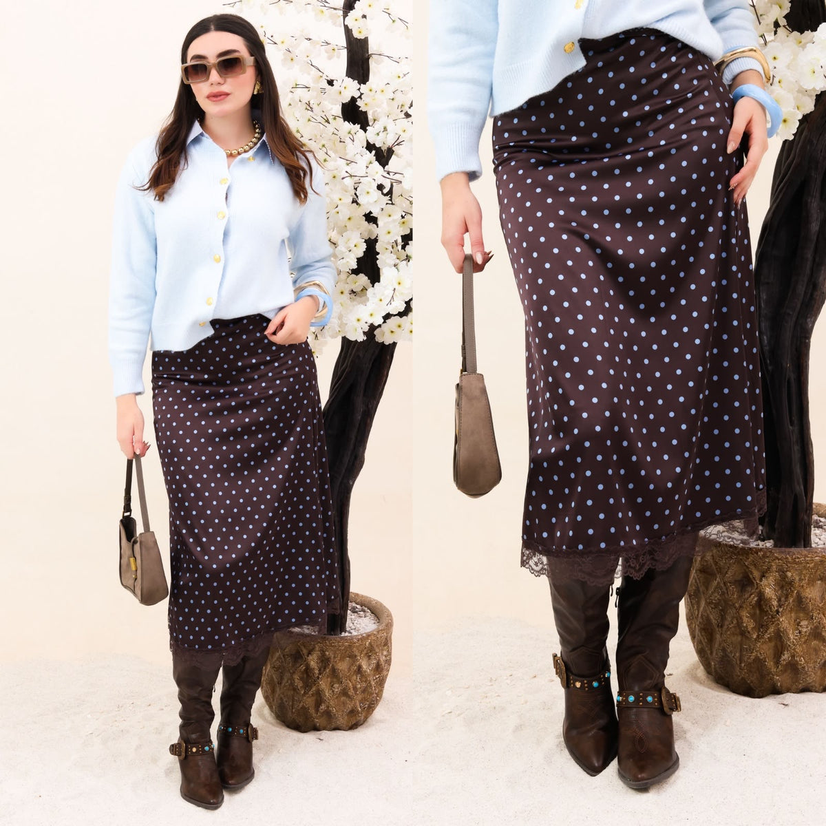 Falda satin polka dots 4700