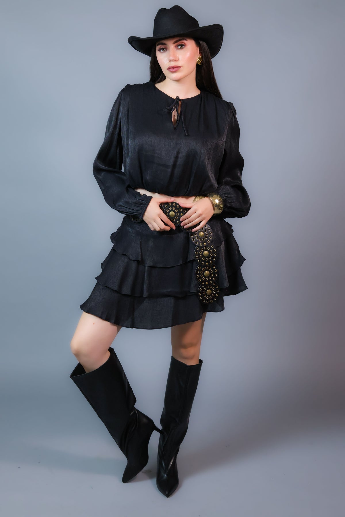 Conjunto falda y blusa único color