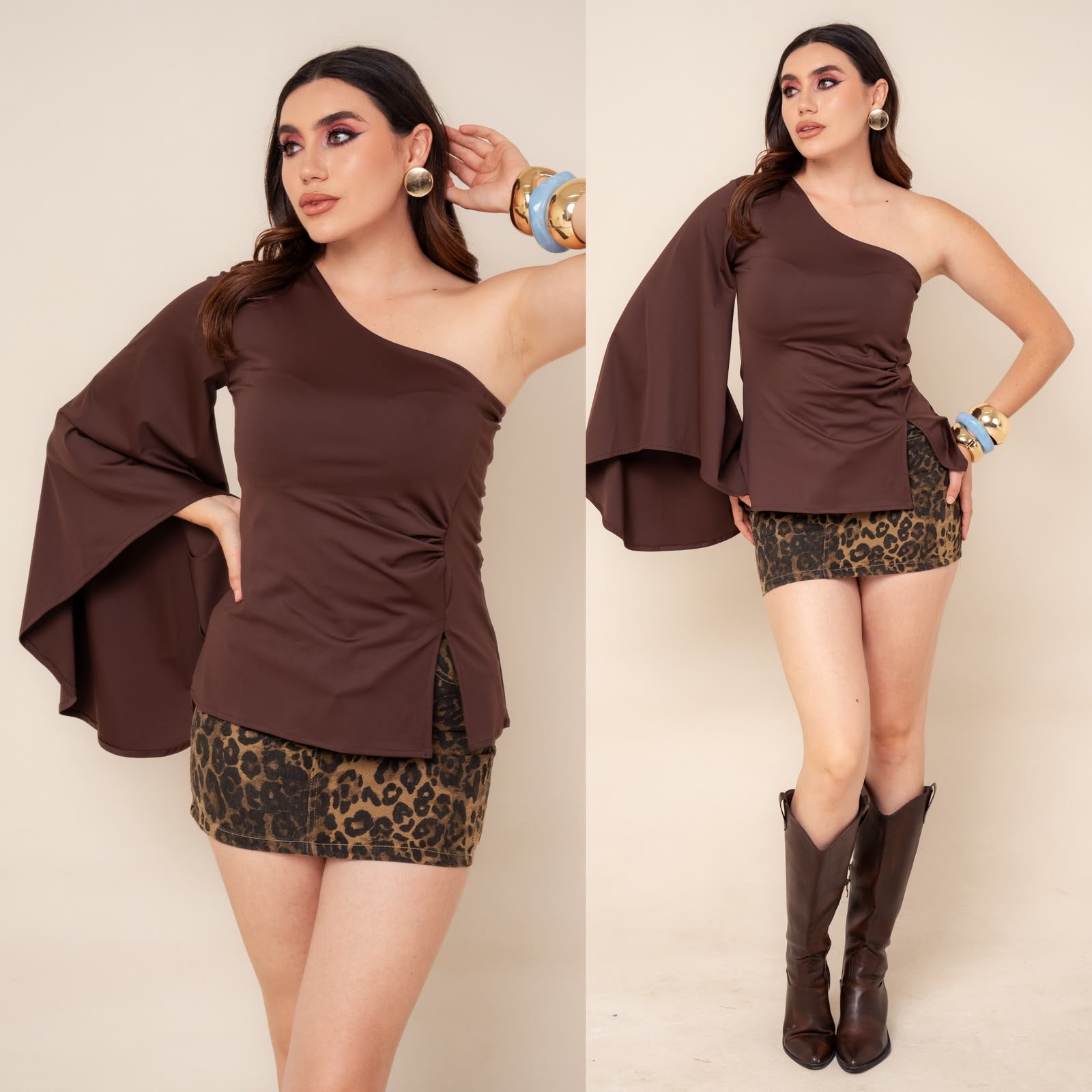 Blusa una manga 4554