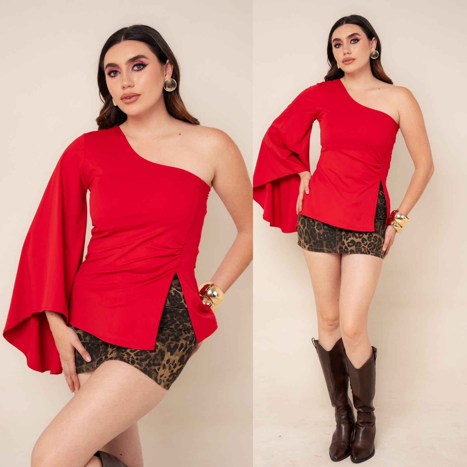 Blusa una manga 4554