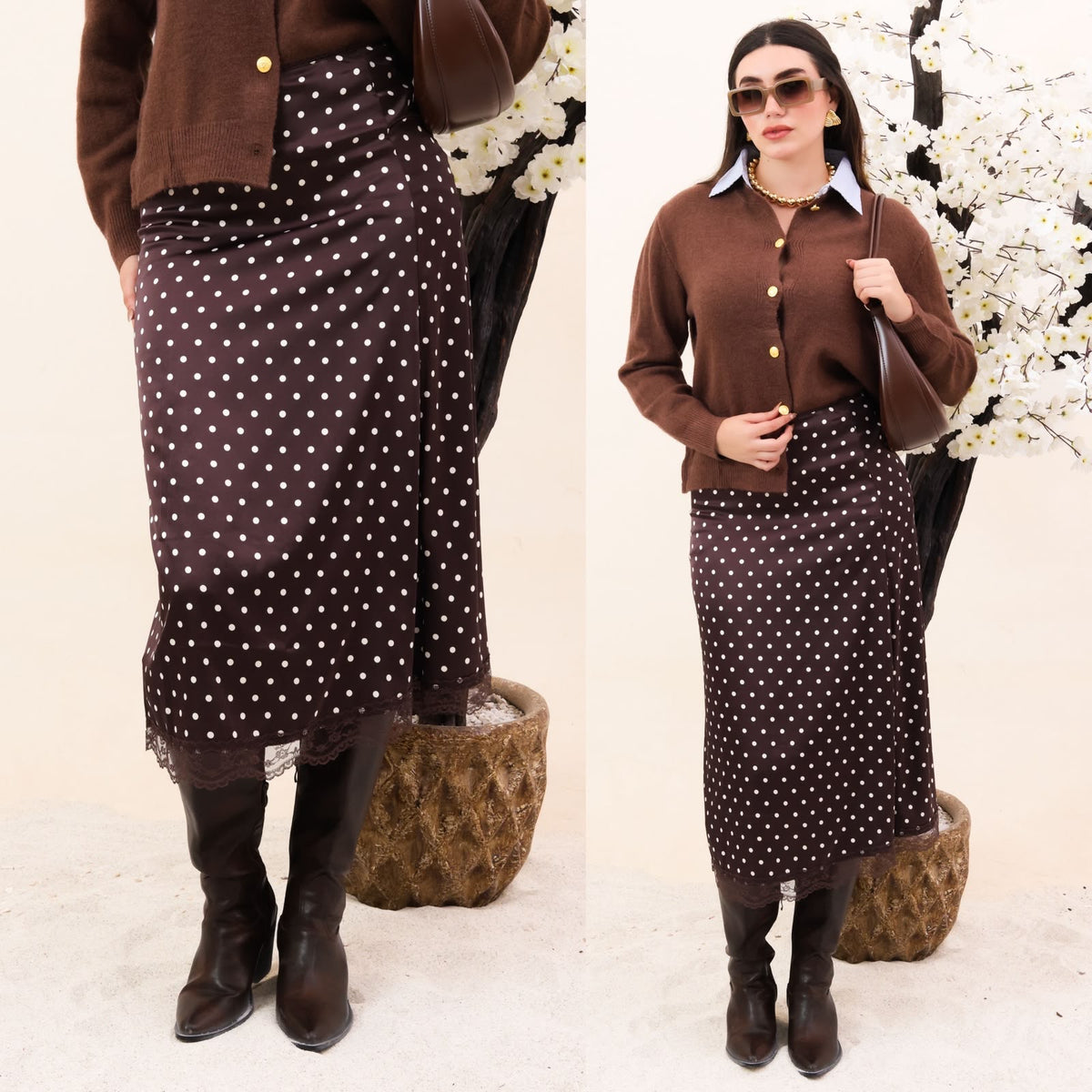 Falda satin polka dots 4700