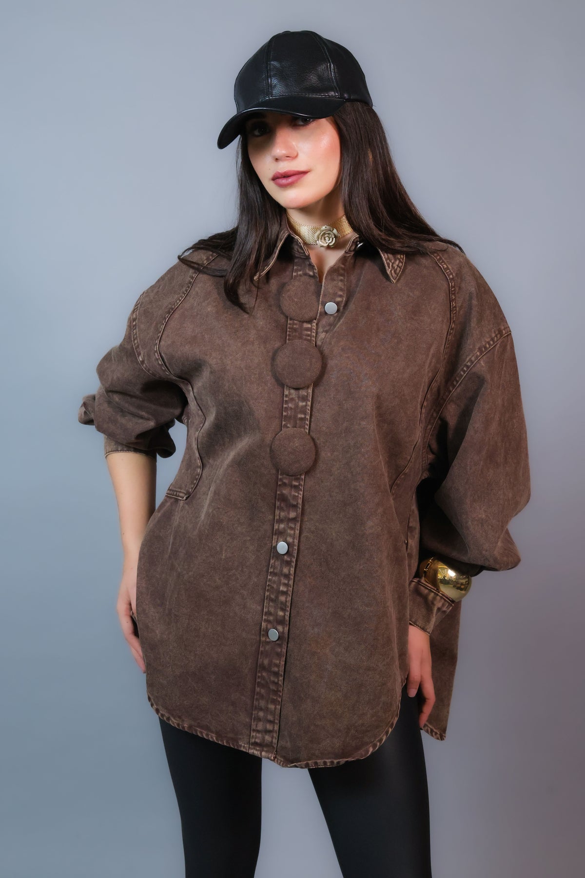 Camisa mezclilla botón