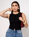 Blusa sin mangas con botones 4492