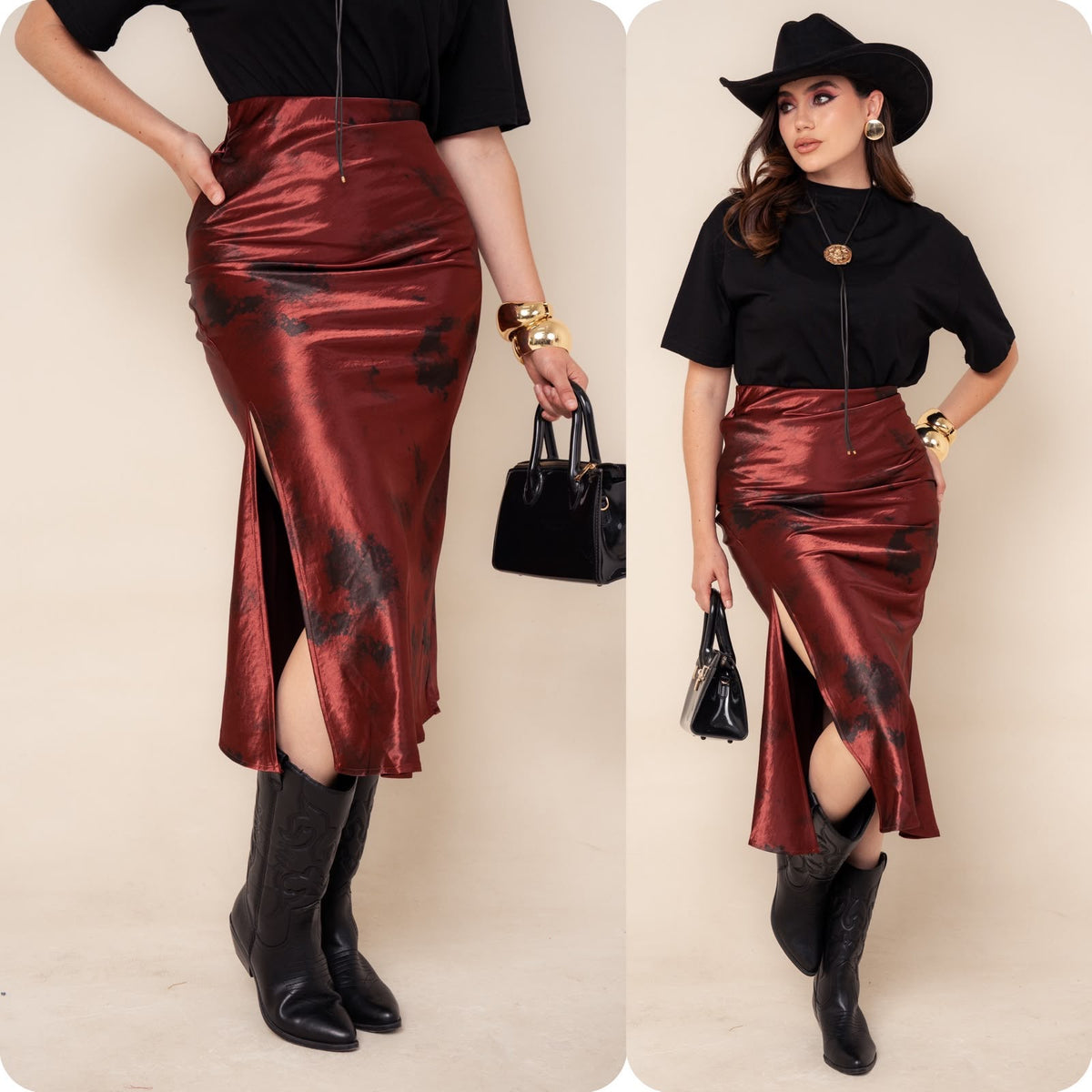 Falda satin 4575