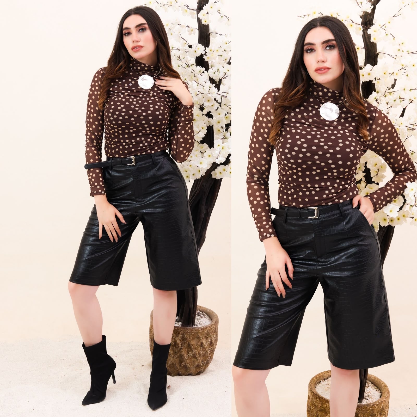 Blusa mesh lunares
