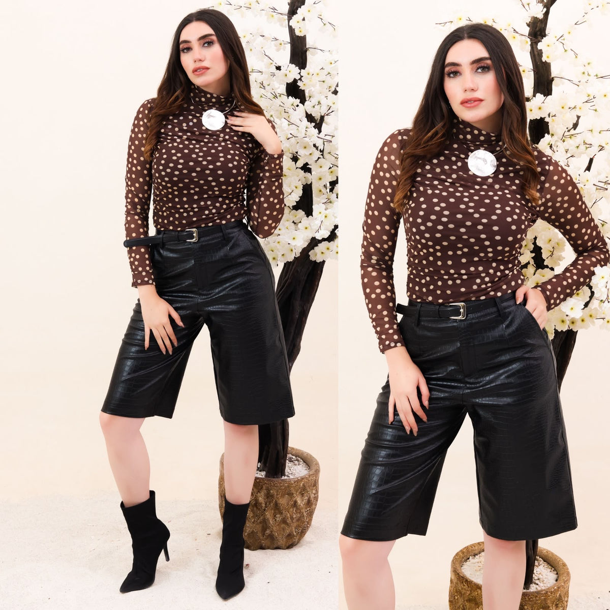 Blusa mesh lunares
