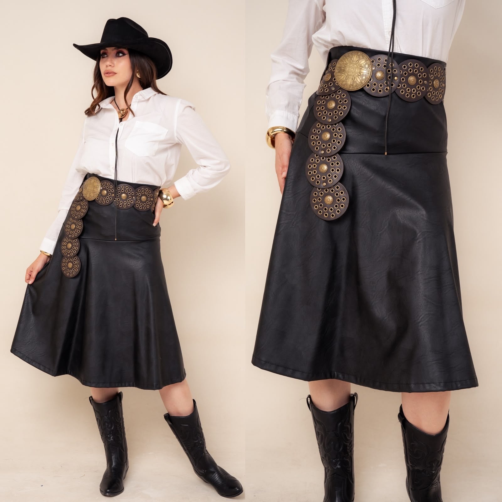 Falda vinil larga 4598